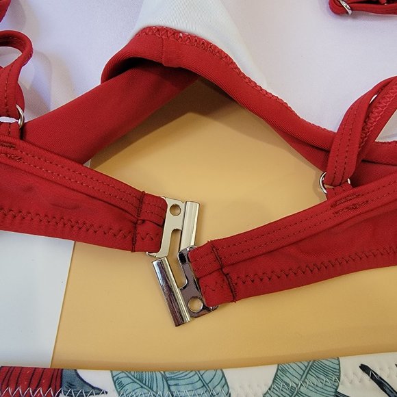 CUPSHE Women's Leafy Wrap Tie Bikini Set Halter Back Bow Low Waisted size M NEW - Picture 8 of 15